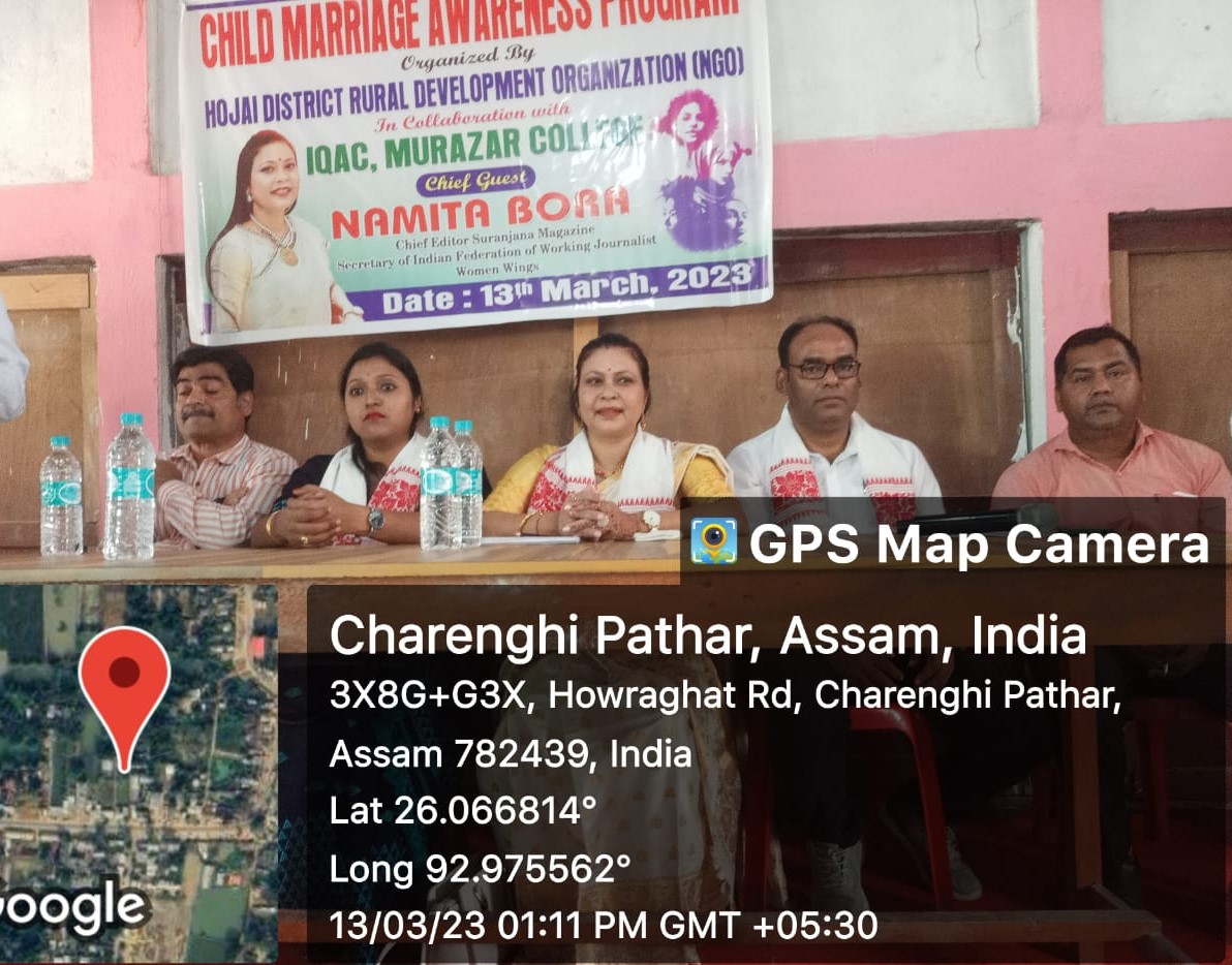 AWARENESS PROGRAM ON CHILD MARRIAGE BY NOMITA BORA, CHIEF EDITOR SURANJANA MEGAGINE ON DATED 13.03.2023