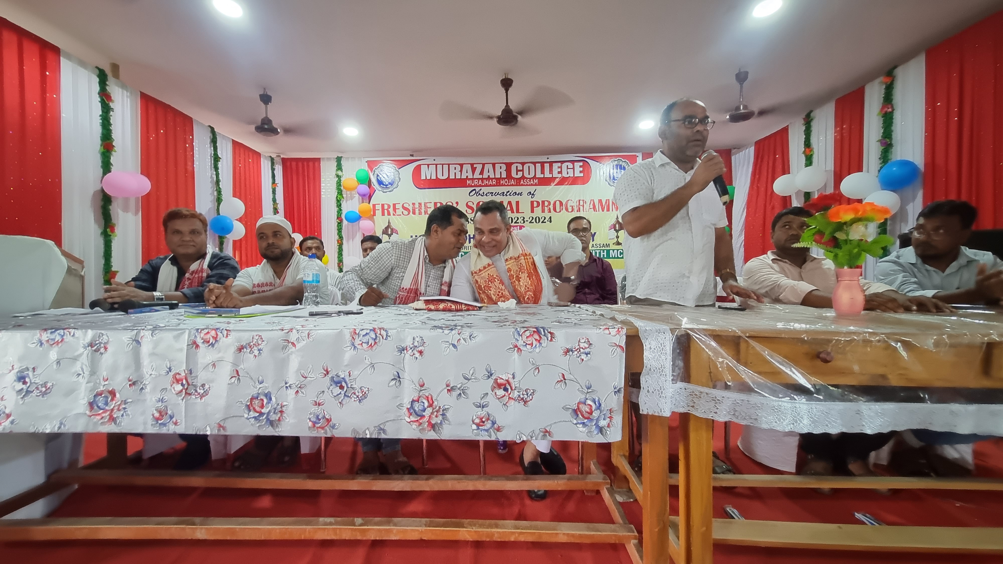 The Chairperson all Assam Minority Board Mr. Habib Mohammad Chowdhury addressed students on the event Freshers Social  on dated- 30.09.2023 Pic-2